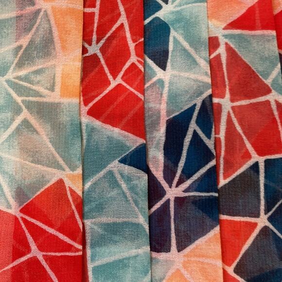 BCBG GENERATION lined ruffle detail multi color adjustable strap dress small - Picture 6 of 9